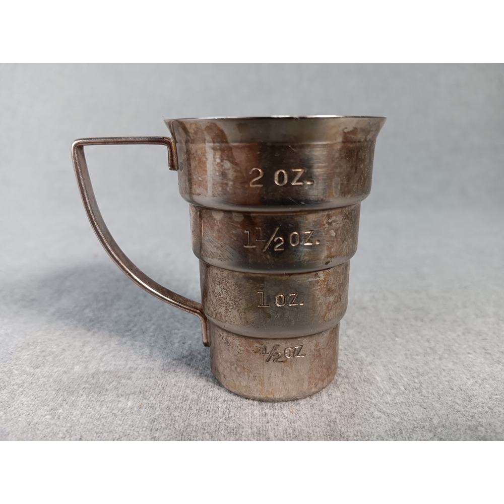 Vintage NAPIER Silver Plated Stepped Jigger - Bar Measuring Cup Barware Coctail